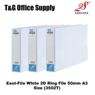 East-File | White 2D Ring File with Full Transparent '28' A3 Size 50mm (3502T)