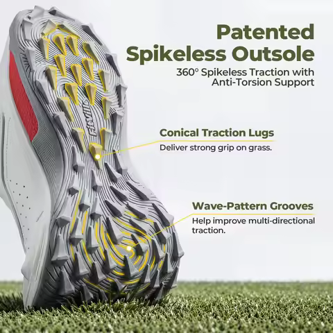 FitVille Men's Golf Shoes Wide Luxury Casual Sneakers Spikeless Anew Golf Shoes for Men Professional
