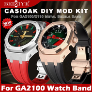 ใหม่ GA2100 คาสิโอแอค ชุดดัดแปลงกรอบตัวเรือนโลหะ สำหรับ G shock GA2110 GAB2100 สาย + เคส สายยางโลหะ 