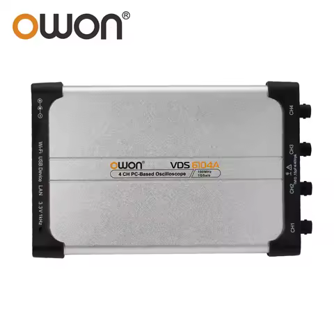 OWON 4CH Virtual Oscilloscope 14 Bits 70MHz VDS6074A 100MHz VDS6104A 1GSa/s 4 Channels USB Type-C PC