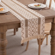 4/6/8/10 Seaters Boho Table Runner Natual Woven Color Cotton Linen Table Runner for Home DecorFarmho