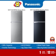 Panasonic Refrigerator (325L)(Silver / Black) Inverter Blue Ag 2-Door Fridge NR-TV341BPSM / NR-TV341BPKM