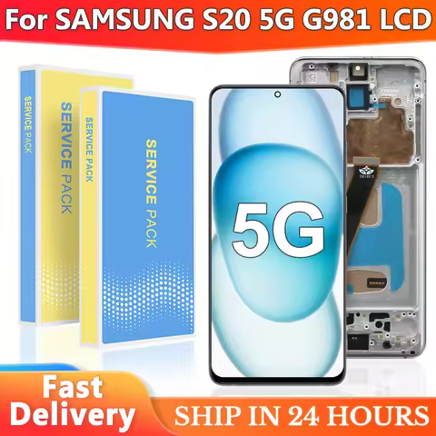 6.2" For Samsung S20 5G G981 G981F Lcd Display Digital Touch Screen with Frame Assembly for Samsung 