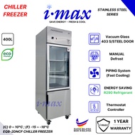 Imax 2 Door Stainless Steel Upright Chiller Freezer l Commercial Fridge (1 Year Warranty) Eco Save