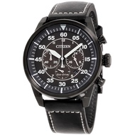 [Watchspree] Citizen Men's Eco-Drive Black Leather Strap Watch CA4215-21H