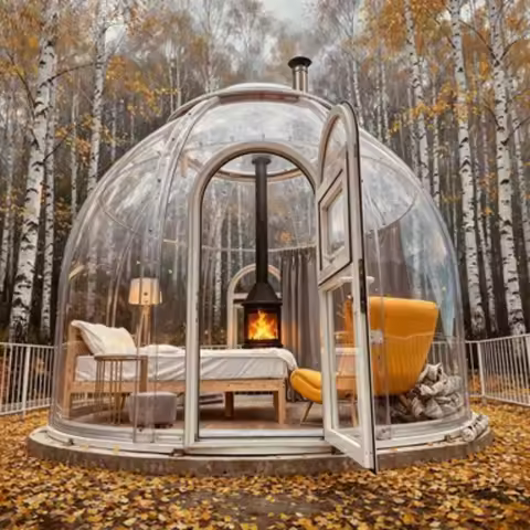 Starry Sky Room Transparent Bubble Dome Glamping House Tent 3m 5m 8m PC Polycarbonate Geodesic Dome 
