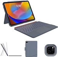 Detachable Keyboard Case for iPad Pro 11 inch(4th, 3rd, 2nd gen - 2022, 2021, 2020): Bluetooth Wireless Magnetic Keyboard with Folio Slim Compact Removable Cover, Multi-Touch Trackpad, White Backlit