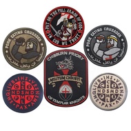 Military Fan Patch Cross Knight Army 3D Embroidered Cloth Sticker St. Benedict Medal Velcro Armband 