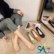 Sasa Girls Fashion ✨รองเท้าแฟชั่น ยางคัชชูของผู้หญิง✨หัวมนแต่งเข็มขัด สวมง่ายใส่สบาย ไม่กัดเท้า ใส่นิ่ม สบายเท้า T72