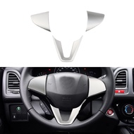 For Honda HRV HR-V Vezel Fit City 2014 - 2017 2018 Steering Wheel Panel Cover 3Pcs Chrome Sticker Tr