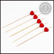 Tăm xiên decor cocktail hạt tim đỏ ( túi 100 cái )