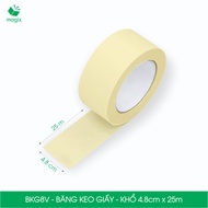 BKG8V - Combo of 6 rolls of paper tape, size 4.8cm x 25m - Writingable paper tape, blocking paint co
