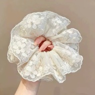 SCRUNCHIE LACE FLOWERS WITH JEWELS KOREAN LADY -HT38