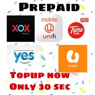 RM50 TUNETALK/XOX/UMOBILE/UNIFI/YES PREPAID INSTANT DIRECT TOPUP MURAH MURAH