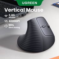 New Arrival UGREEN Ergonomic Vertical 4000DPI 2.4G Wireless Silent Click Mouse 4-speed adjustable 10