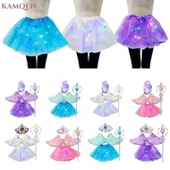 KAMQEN Glowing Wings, Party Props LED Wings Angel Feather Wings Set,  Light Up Feather Decor Tutu Sk