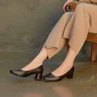 [CUSTOMADE WOMAN] 5cm Squared toe chunky platform Women's heels_Black,Beige_CW0006