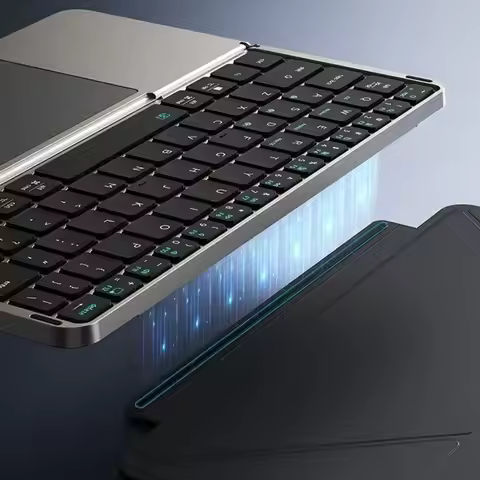 Bluetooth 5.3 Wireless Bluetooth Keyboard Universal Detachable Rechargeable Keyboard with Touchpad E