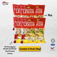 AV Seafood Keropok Lekor Ori Terengganu Combo 6 Pek 1 Kg (6kg) , Keropok Lekor Frozen