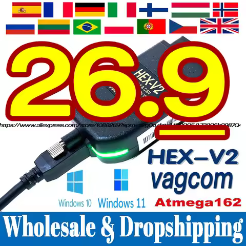 2026 UPDATE V26.9 Vag Com Diagnostic Update Online With Unlimited VINS VAG HEX-V2 Usb Interface Codi