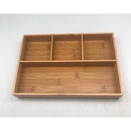 BAMBOO MULTIPURPOSE DRAWER ORGANIZER W/DIVIDER LARGE SIZE: 29.2x19.7x4.4CM 631-2