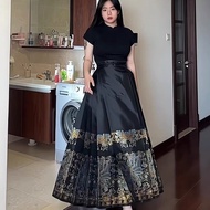 【Ready Stock】Horse Face Skirt Plus Size Woman Print Flower Phoenix Black New Chinese Style Daily Hanfu Custom 马面裙 馬面裙 女裝 大码 馬面裙套裝 Dsmyz2521