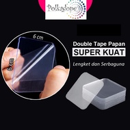 Double Side Tape Transparan Bentuk Kotak Papan Nano