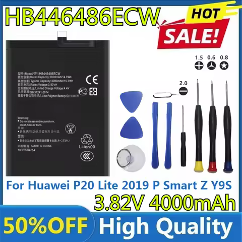 New Capacity HB446486ECW Phone Battery for Huawei P20 Lite 2019 P Smart Z Y9S Nova 5i for Honor 9X P