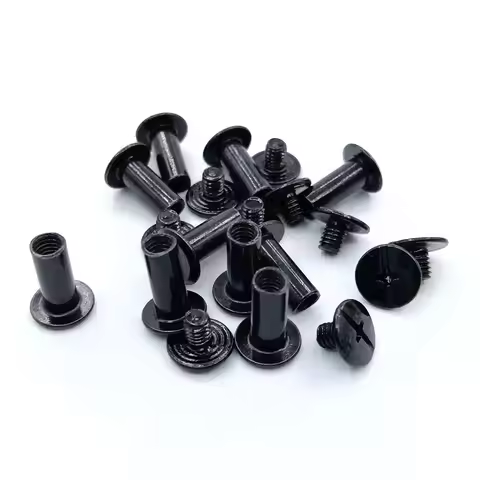 50sets M5*4/5/6/8/10/12/15/18/20/25/30 Black Plated Account Books Screw , Snap Rivet Chicago Screws,