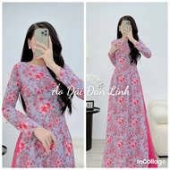 3D printed ao dai in blue and pink flowers - Lind's house