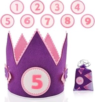 Crown for Birthdays and Children's Parties + Numbers 1 to 6 + Cotton Bag Made in Spain from Soft and