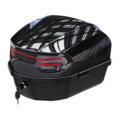 1pc 35L Motorcycle Top Box, Motorcycle Trunk ABS Material Wear-Resistant with Lock, Motorcycle Acces