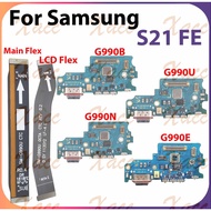 For Samsung Galaxy S21 FE 5G G990B G990E G990U G990N Charging Port Flex Cable USB Dock Connector Mot