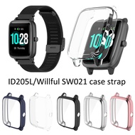 For ID205L 13" Willful SW021 19mm strap smart watch band plating full TPU clear case