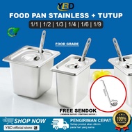 MINIMAL FOODPAN Stainless + Lid Available in sizes (1/1 x 6.5 - 10 - 15 || 1/2 x 6.5 - 10 - 15 || 1/