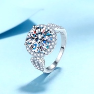 X-044 925 Sterling Silver Women's Ring, 5 Carat Moissanite (Including Certificate)/11mm Zircon