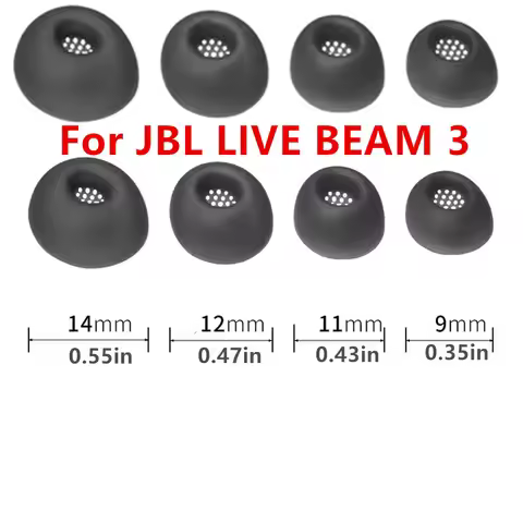 8PCS Silicone Earphone Case for JBL LIVE BUDS 3 & Live Beam 3 In-Ear Bluetooth Ear Caps Pads Bud Ear