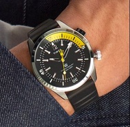 [包順豐] Timex Waterbury Dive 41mm Yellow Black Dial Black Synthetic Rubber Strap Watch TW2V73400 Quart