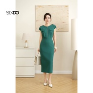 SIXDO Green Woven Pencil Dress (Green Woven Pencil Dress)