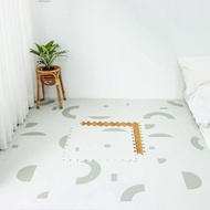 【PLAYZU】酪梨奶昔 ∣ 舒適和諧兒童遊戲地墊 簡約幾何 童趣巧拼