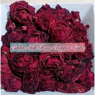 Edible Dried Ink Rose Cake Topper | Premium Halal Ink Rosenatural | Rose lakes Edible Flower | Rose 
