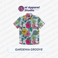 KEMEJA Premium Short Sleeve Adult Shirt - Ai Apparel Studio x HMSTR - Gardenia Groove