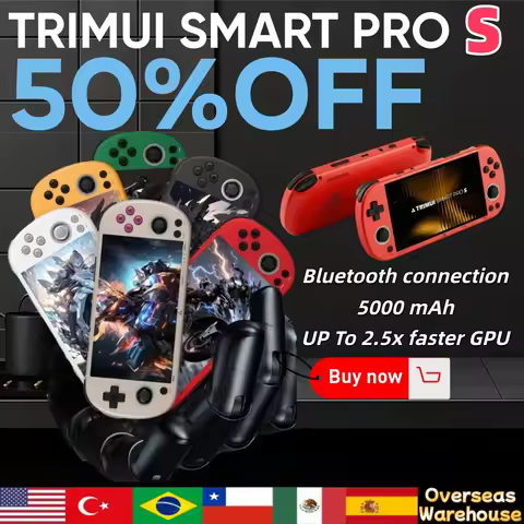 TRIMUI SMART PRO S Handheld Game Console 4.96'' IPS Screen Linux System Joystick RGB Lighting Retro 