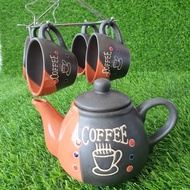 'COFFEE' Coffer pot and cup set teapot and cup set household simple vintage design coffee