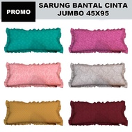 GEBYARRRAMEE!! (COD) Sarung Bantal Guling Cinta Polos Ukuran Jumbo 45x95 Bahan Kain Katun Embos Prem