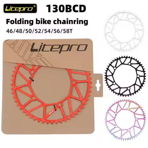 Litepro Folding Bike 130 Bcd Crown Chainring 46 48 50 52 54 56 58 Teeth Bicycle Chain Ring Sprocket 