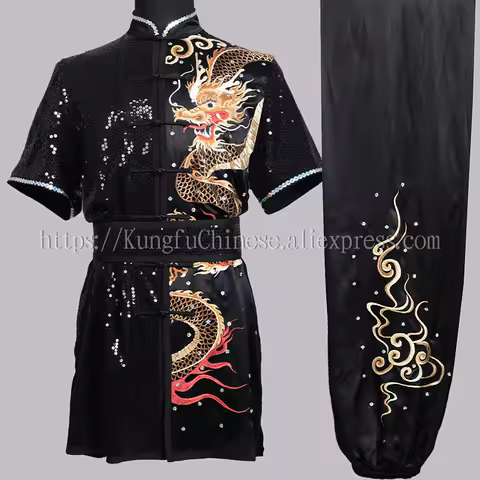 Upscale Wushu uniform Kungfu costume Martial arts garment changquan outfit Embroidery Dragon male fe