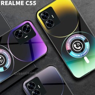 Latest Realme C55 Glossy Glass Softcase [Magsafe M62] C55 Mobile Phone Case - Mobile Phone Protector