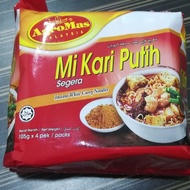 Instant Mee Kari Putih AGROMAS. Instant Noodle White Curry. 105g x 4 pek/packet.