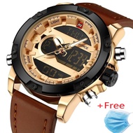NAVIFORCE Luxury Brand Men Analog Digital Leather Sports Watch นาฬิกาข้อมือ es Mens Army Military Wa